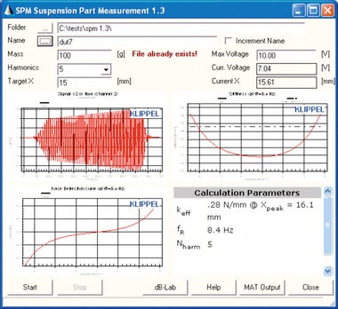 サスペンションパーツ測定システム SPM 測定画面