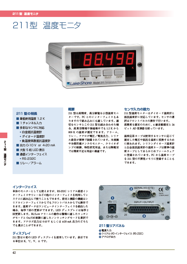 211型　温度モニタ