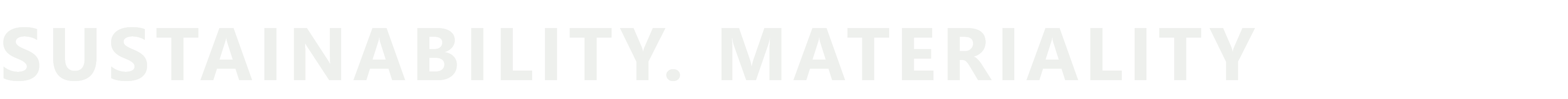 SUSTENABILITY. MATERIALITY